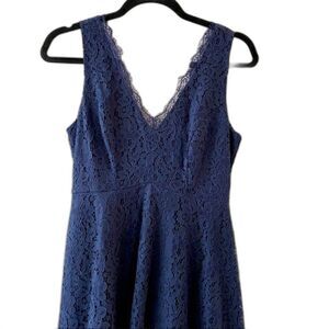 Soprano Sleeveless Navy Lace Dress
